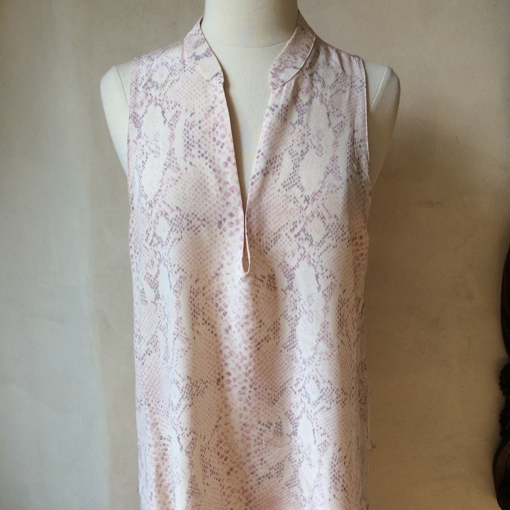 RORY BECA silk sleeveless blouse with keyhole